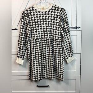 Jessica Simpson Black and White Houndstooth Dress size 12 (L) youth NWT